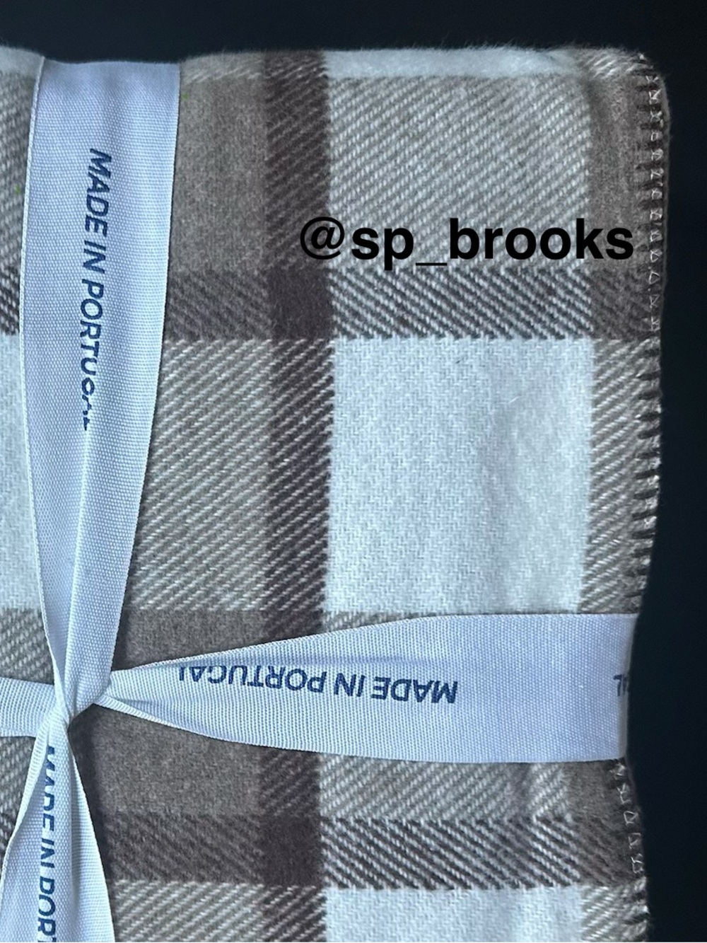 🎁Texteis Penedo Blanket - Brown & Off White Plaid Cotton Blend King Blanket - Picture 5 of 8